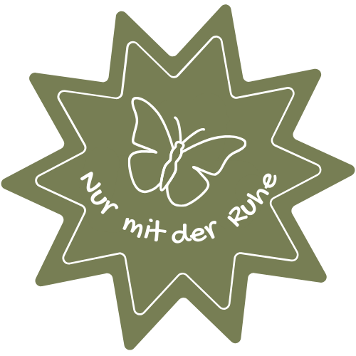 Klara-Hanstein-Mut-Motive-bei-Angst-und-Panik-Sticker-Ruhe-Schmetterling Sticker: Nur mit der Ruhe